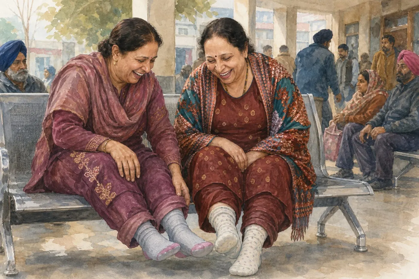 ਦੋਵੇਂ ਪੌਂਹਚੇ ਜੁਰਾਬ ਦੇ ਉੱਤੇ